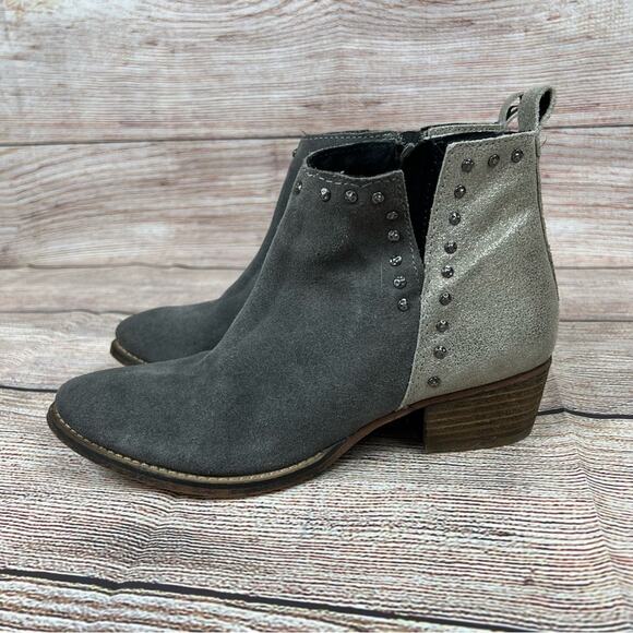 Diba True Short Order Suede Ankle Boots in Charcoal Pewter Size 8 Boho Western - Picture 4 of 13